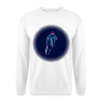Wheelie extrême avec moto pendant la course colorée - Sweat-shirt Unisexe - blanc - Devant