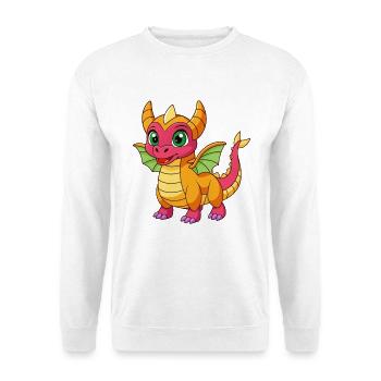 Dragon Cute Mascot Cartoon Character Kawaii - Unisex Sweatshirt - white - Front