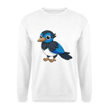 Magpie Cute Mascot Cartoon Character Kawaii - Unisex Sweatshirt - white - Front