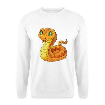 Snake Cute Mascot Cartoon Character Kawaii - Unisex Sweatshirt - white - Front