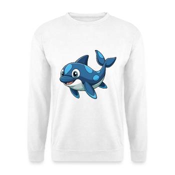 Orca Cute Mascot Cartoon Character Kawaii - Unisex Sweatshirt - white - Front