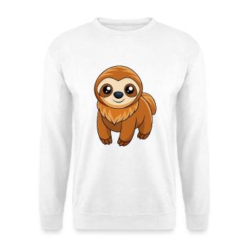 Sloth Cute Mascot Cartoon Character Kawaii - Unisex Sweatshirt - white - Front