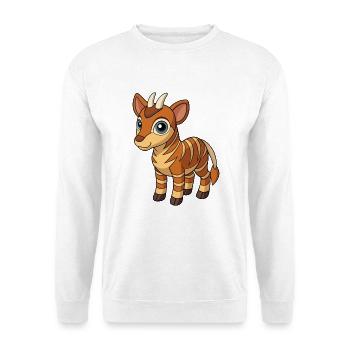 Okapi Mascotte mignonne Personnage de dessin animé Kawaii - Sweat-shirt Unisexe - blanc - Devant