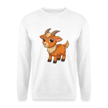 Chèvre Mignon Mascotte Personnage De Dessin Animé Kawaii - Sweat-shirt Unisexe - blanc - Devant