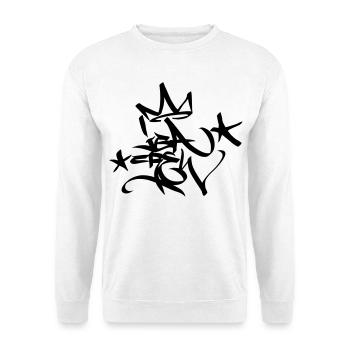Graffiti Tag JGA Crew King 02 1C - Unisex Pullover - Weiß - Vorne