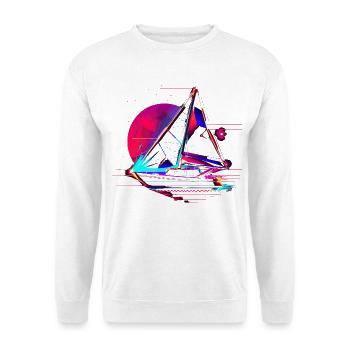 Oldschool Segelboot Zeichnung - Unisex Pullover - Weiß - Vorne