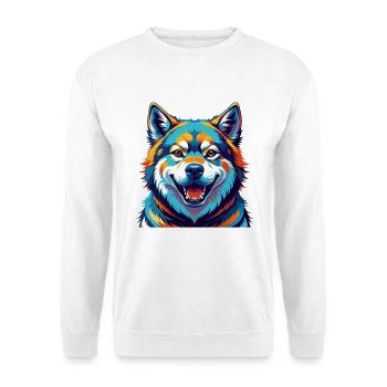 Akita Inu Dog Breed Colorful Cartoon Kawaii - Unisex Sweatshirt - white - Front
