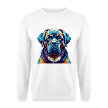 Alpine Mastiff Hunderasse Bunte Karikatur Kawaii - Unisex Pullover - Weiß - Vorne