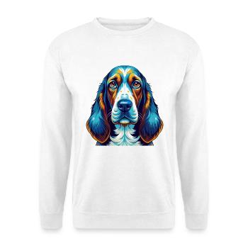 Basset Bleu De Gascogne Dog Breed Cartoon Kawaii - Unisex Sweatshirt - white - Front