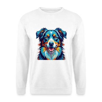 Australian Shepherd Dog Breed Cartoon Kawaii - Unisex Sweatshirt - white - Front
