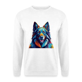 Belgian Sheepdog Breed Colorful Cartoon Kawaii - Unisex Sweatshirt - white - Front