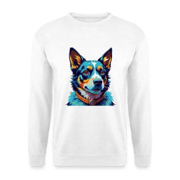 Blue Heeler Dog Breed Colorful Cartoon Kawaii - Unisex Sweatshirt - white - Front