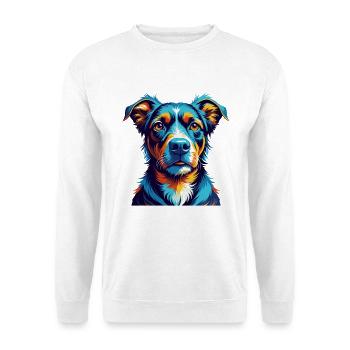 Braque Auvergne Dog Breed Colorful Cartoon Kawaii - Unisex Sweatshirt - white - Front