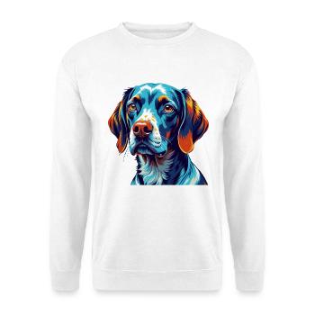 Burgos pointeur chien race coloré dessin animé kawaii - Sweat-shirt Unisexe - blanc - Devant