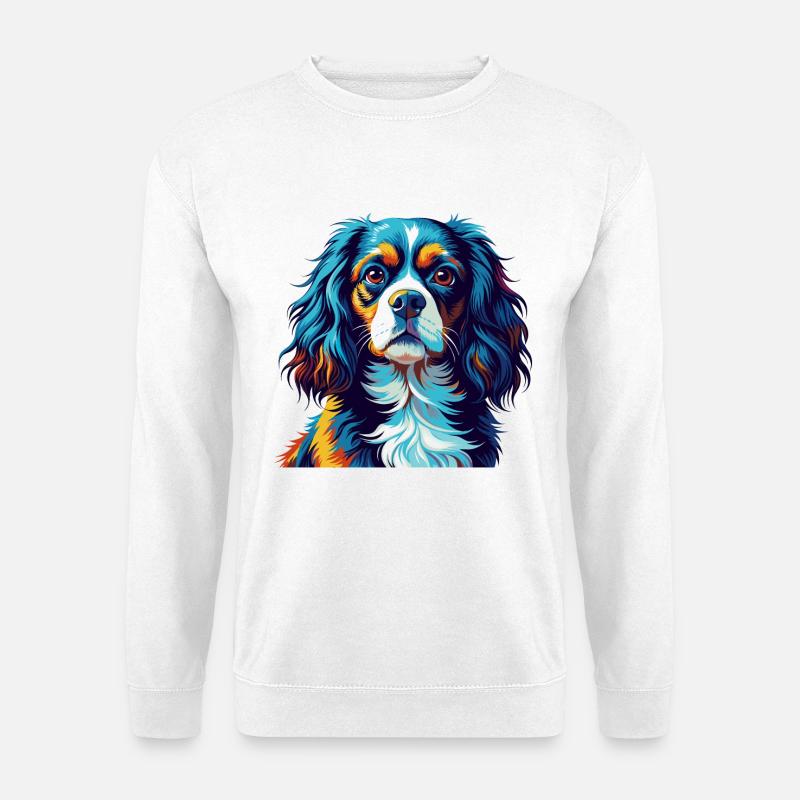Cavalier King Charles Spaniel Hunderasse Karikatur - Unisex Pullover - Weiß