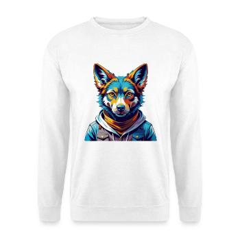 Dingo Hund Rasse Buntes Aquarell Karikatur Kawaii - Unisex Pullover - Weiß - Vorne
