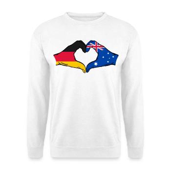 Germany Australia Flag Heart Shape - Unisex Sweatshirt - white - Front