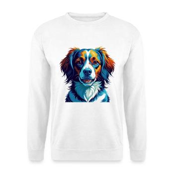 Nederlandse Kooikerhondje Race de chien Dessin animé Kawaii - Sweat-shirt Unisexe - blanc - Devant