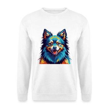 Deutsche Spitz Hunderasse Bunte Karikatur Kawaii - Unisex Pullover - Weiß - Vorne
