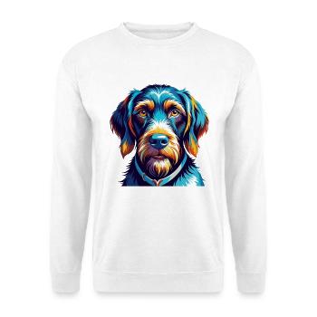 German Wirehaired Pointer Dog Breed Cartoon Kawaii - Unisex Sweatshirt - white - Front