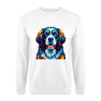Landseer Chien Race Coloré Dessin Animé Kawaii - Sweat-shirt Unisexe - blanc - Devant
