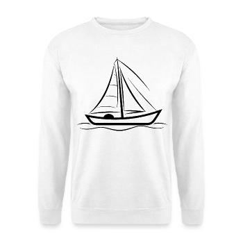 Segelboot Zeichnung - Unisex Pullover - Weiß - Vorne