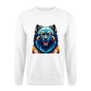 Keeshond Dog Breed Colorful Cartoon Kawaii - Unisex Sweatshirt - white - Front