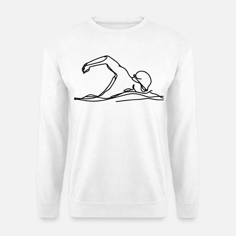 Schwimmen Skizze - Unisex Pullover - Weiß