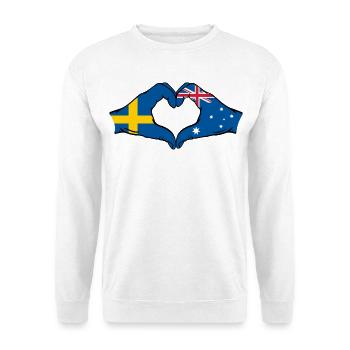 Sweden Australia Flag Heart Shape - Unisex Sweatshirt - white - Front
