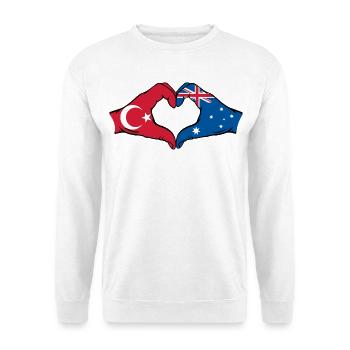 Turkey Australia Flag Heart Shape - Unisex Sweatshirt - white - Front