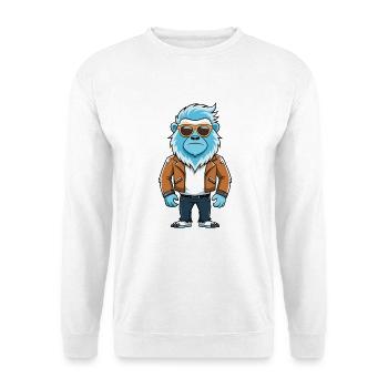 Yeti Lustige Cartoon Kawaii Jacke Sonnenbrille - Unisex Pullover - Weiß - Vorne