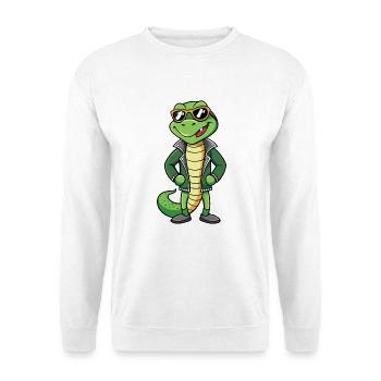 Snake Funny Cartoon Kawaii Jacket Sunglasses - Unisex Sweatshirt - white - Front