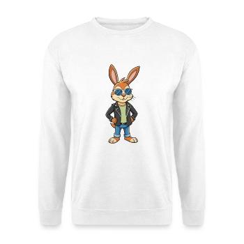 Lapin Funny Cartoon Kawaii Veste Lunettes de soleil - Sweat-shirt Unisexe - blanc - Devant
