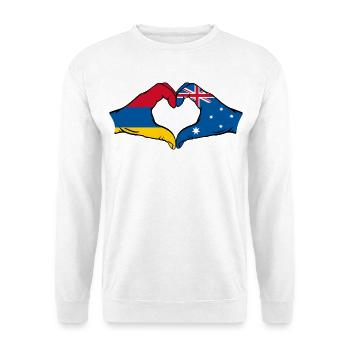 Armenien Australien Flagge Hände Herzform - Unisex Pullover - Weiß - Vorne