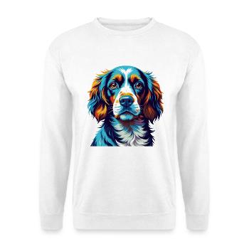 Alpine Spaniel Dog Breed Colorful Cartoon Kawaii - Unisex Sweatshirt - white - Front
