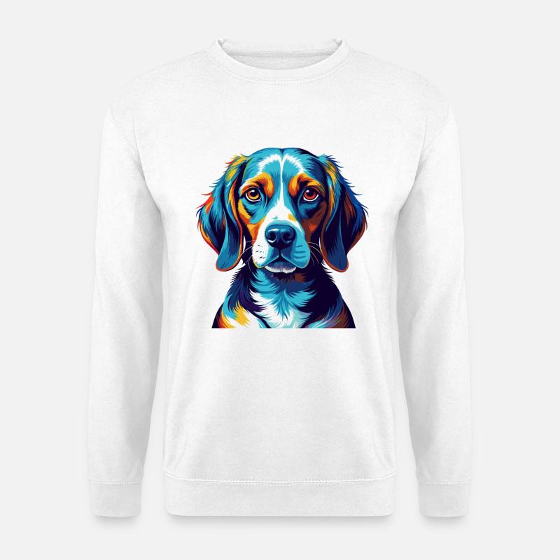 Beagle Hunderasse Bunte Karikatur Kawaii - Unisex Pullover - Weiß
