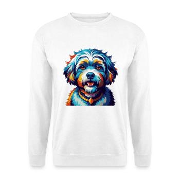 Bichon frisé Race de chien Dessin animé coloré Kawaii - Sweat-shirt Unisexe - blanc - Devant