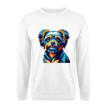 Bichon Yorkie Dog Breed Colorful Cartoon Kawaii - Unisex Sweatshirt - white - Front