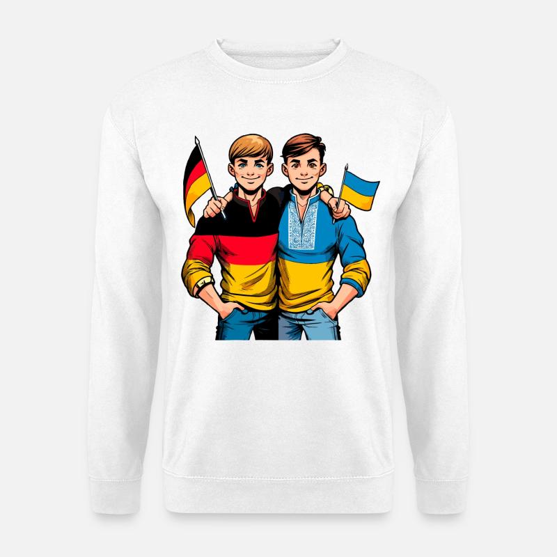 Deutsch Ukrainische Freundschaft - Unisex Pullover - Weiß