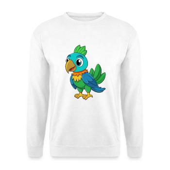 Parrot Cute Mascot Cartoon Character Kawaii - Unisex Sweatshirt - white - Front