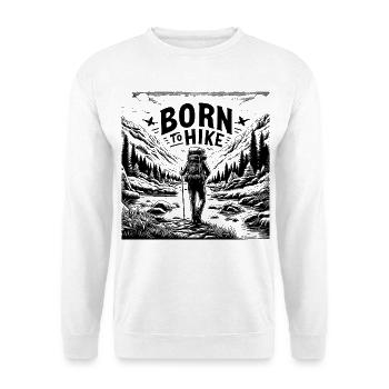 Born to hike - Sweat-shirt Unisexe - blanc - Devant