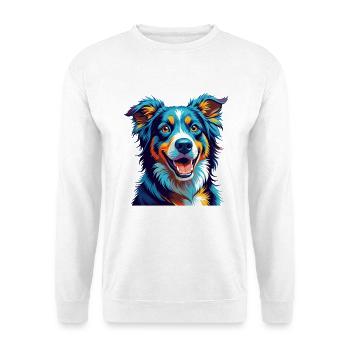 Aidi Chien Race Coloré Aquarelle Dessin Animé Kawaii - Sweat-shirt Unisexe - blanc - Devant