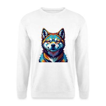 Akita Inu Dog Breed Colorful Cartoon Kawaii - Unisex Sweatshirt - white - Front