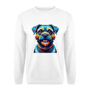 Border Terrier Dog Breed Colorful Cartoon Kawaii - Unisex Sweatshirt - white - Front