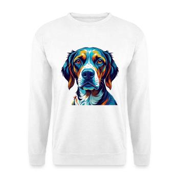 Burgos pointeur chien race coloré dessin animé kawaii - Sweat-shirt Unisexe - blanc - Devant