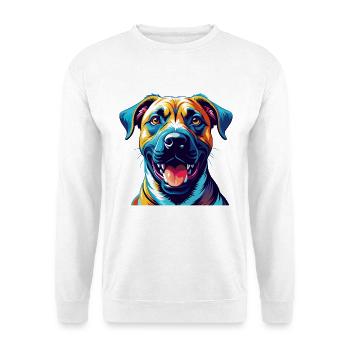 Bouche noire Cur Chien Race Coloré Dessin animé Kawaii - Sweat-shirt Unisexe - blanc - Devant