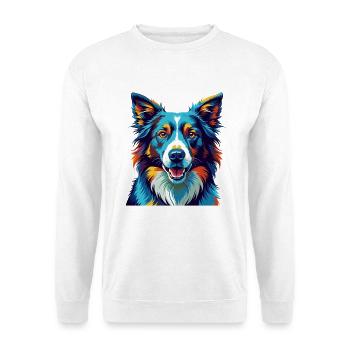 Border Collie Hunderasse Bunte Karikatur Kawaii - Unisex Pullover - Weiß - Vorne