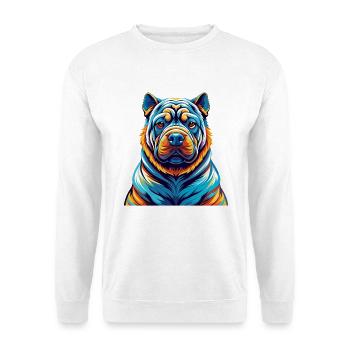 Chinois Shar Pei Chien Race Coloré Dessin Animé Kawaii - Sweat-shirt Unisexe - blanc - Devant