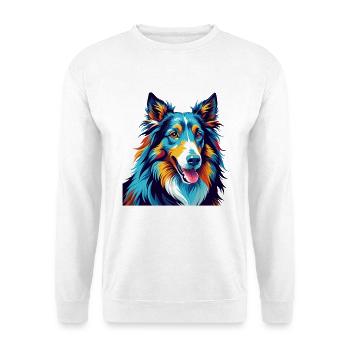 Collie Dog Breed Colorful Cartoon Kawaii - Unisex Sweatshirt - white - Front