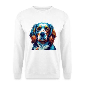 Clumber Spaniel Dog Breed Colorful Cartoon Kawaii - Unisex Sweatshirt - white - Front